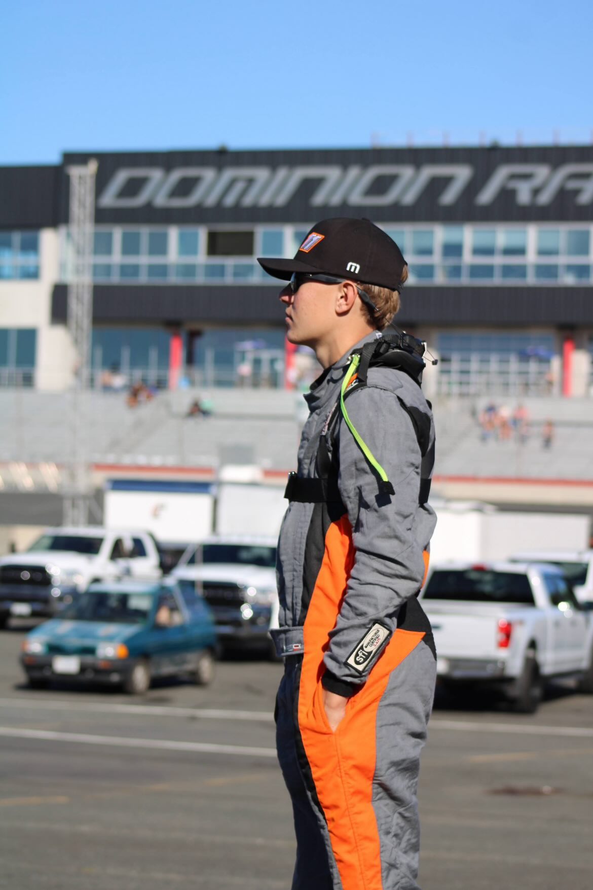 Marcus on grid at Dominion Raceway